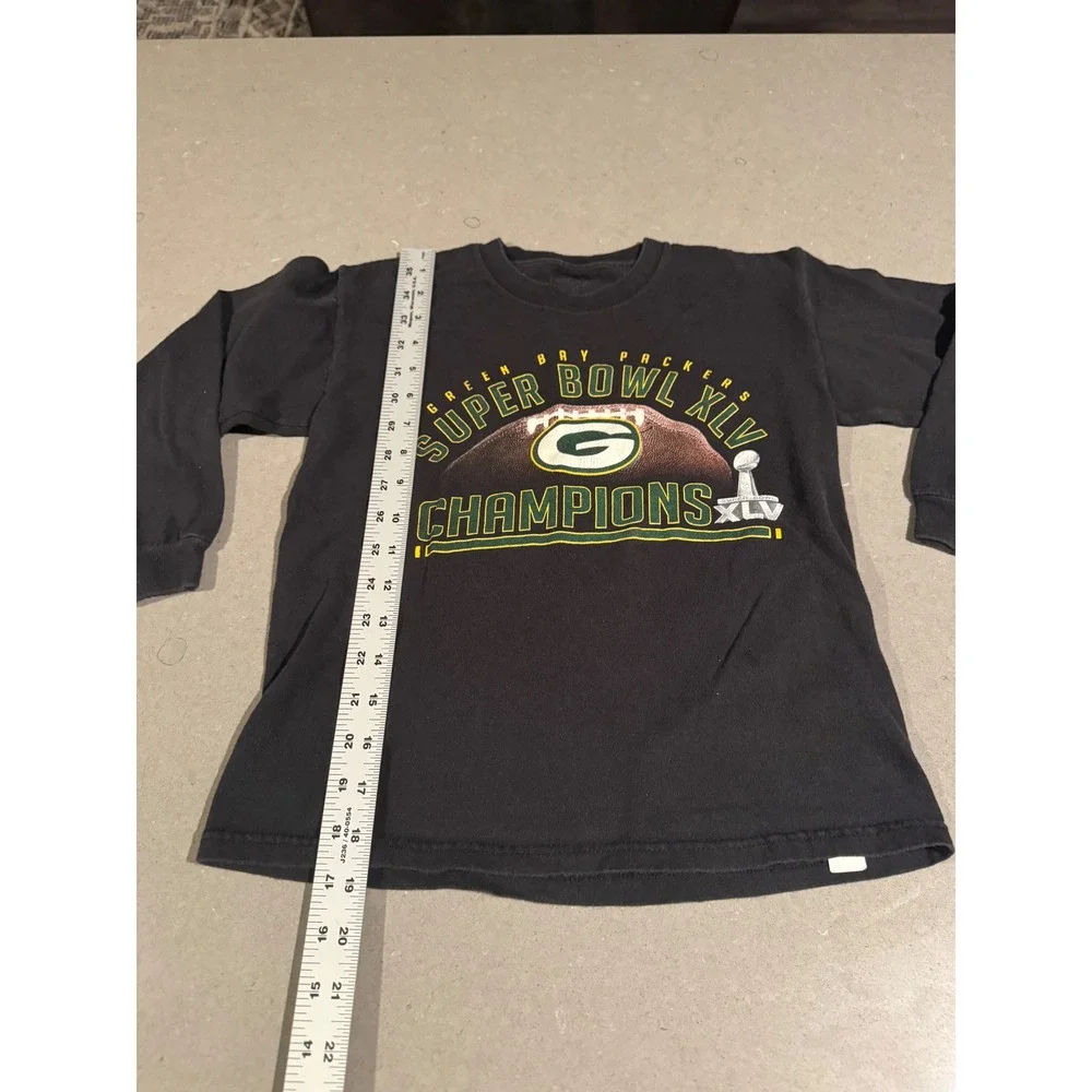 Green Bay Packers Super Bowl XLV Champions Long Sleeve T Shirt‎ Kids Size Large